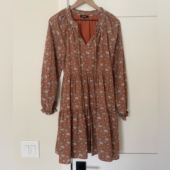 Wishlist Dresses & Skirts - Wishlist Rust Floral Long Sleeve Mini Dress